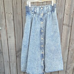 North West Blue Company Vintage 80s Acid Wash Western Denim Prairie Skirt Size 6